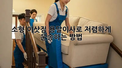 소형 이삿짐, 용달이사로 저렴하게 운송하는 방법