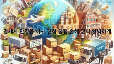 김제시 만경읍 이사 견적 꿀팁🍯: 손해 없이 완벽하게!